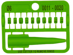 Kroužky E-Z Split Ring číselné, průměr 6mm/ zelené 11-20